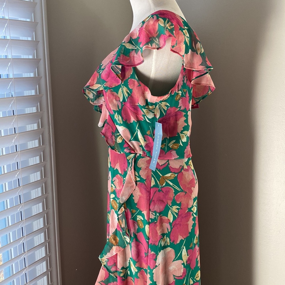 London Times Floral Ruffle Maxi - Picture 7 of 12